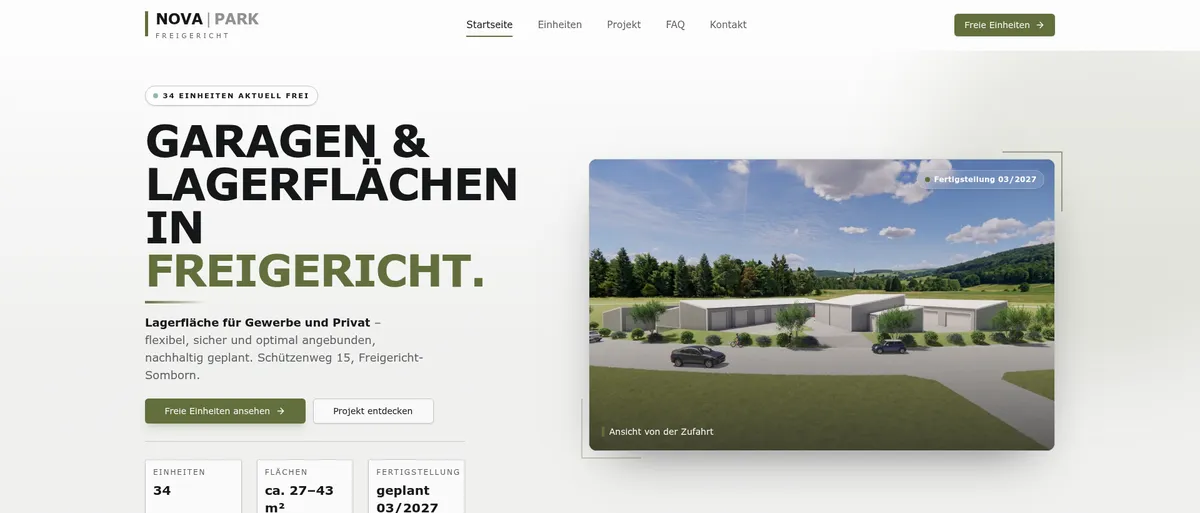 Website-Vorschau: NovaPark Freigericht – von PC-Service Adam umgesetzt